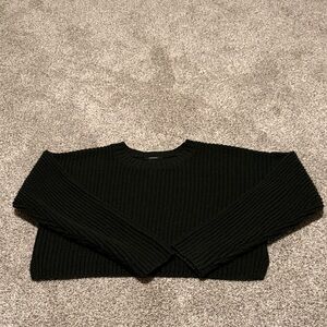 Dark Green Cropped Women's Sweater